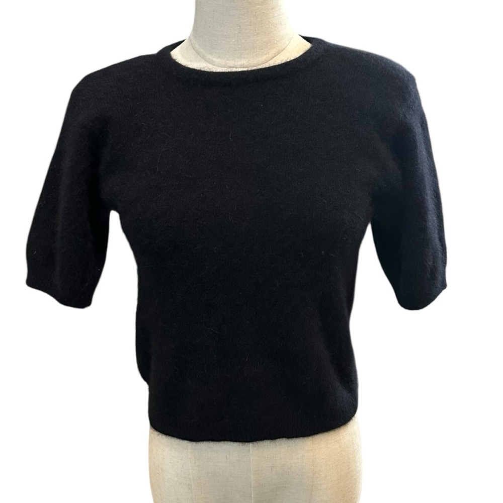Vintage Lambswool Angora Rabbit Hair Short Sleeve Sweater Sz‎ M Round Neck